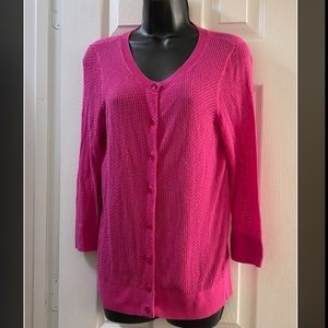 🌺 2/$15 Talbots Open-Stitch Cardigan, Size M